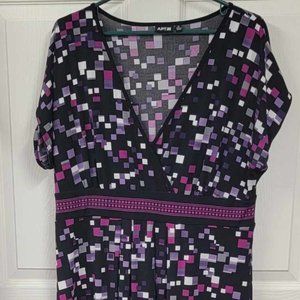 Apt 9 Geometric Pattern Purple Black Dress